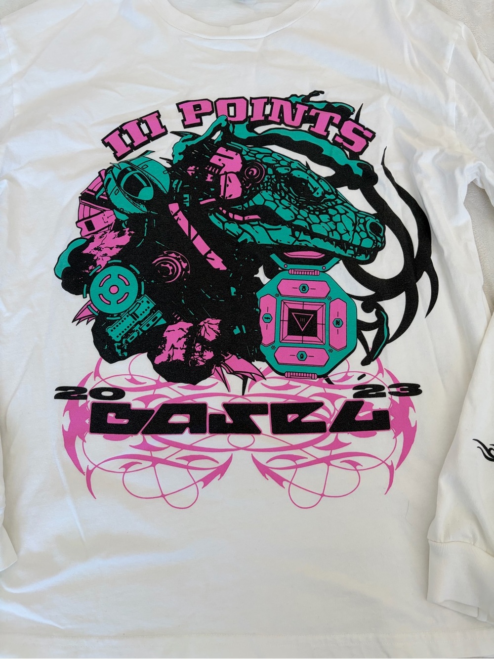 iii Points Music Festival 2023 Graphic Miami Vice White Long Sleeve 🐍